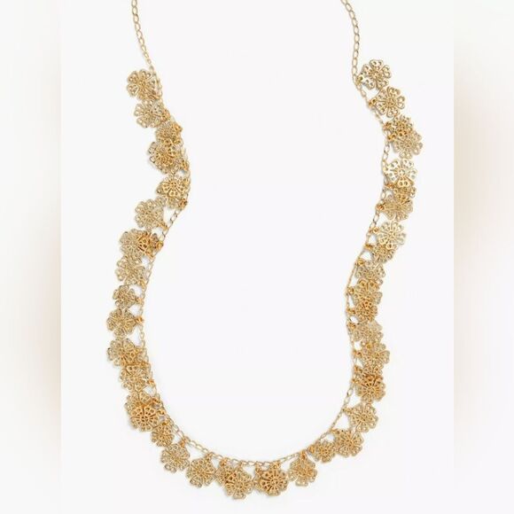 TALBOTS FILIGREE PETALS LAYERING GOLD NECKLACE NWT NOS - Picture 2 of 4